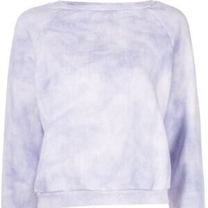 NILI LOTAN Classic Lavender Tie Dye Crewneck Sweatshirt Small